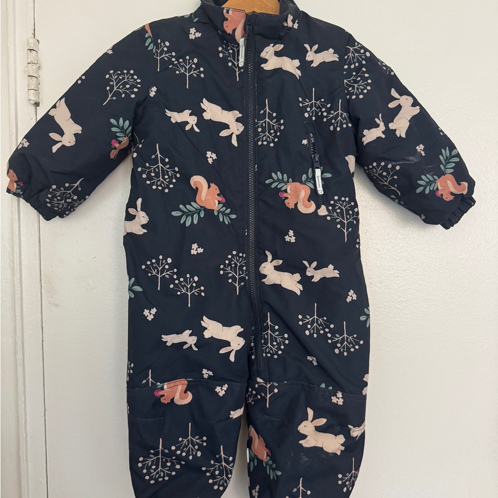 H&M Dark Blue Fleece Snowsuit